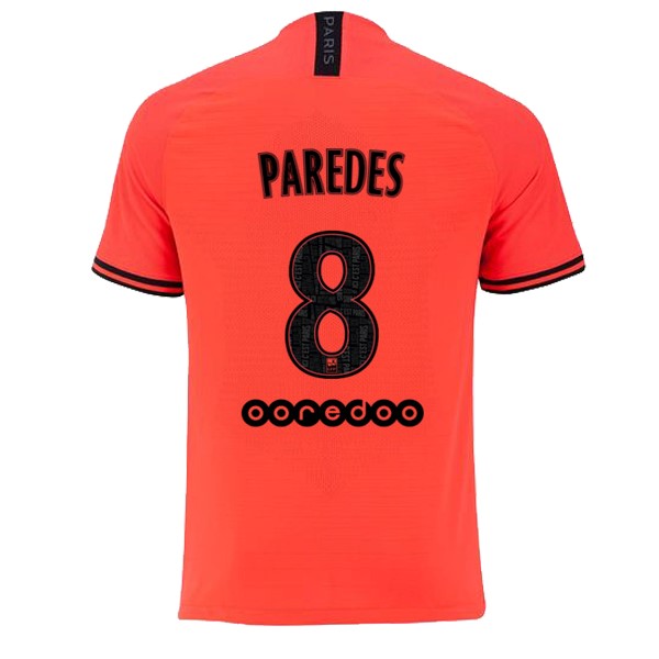 JORDAN Camiseta Paris Saint Germain NO.8 Paredes 2ª 2019-2020 Naranja